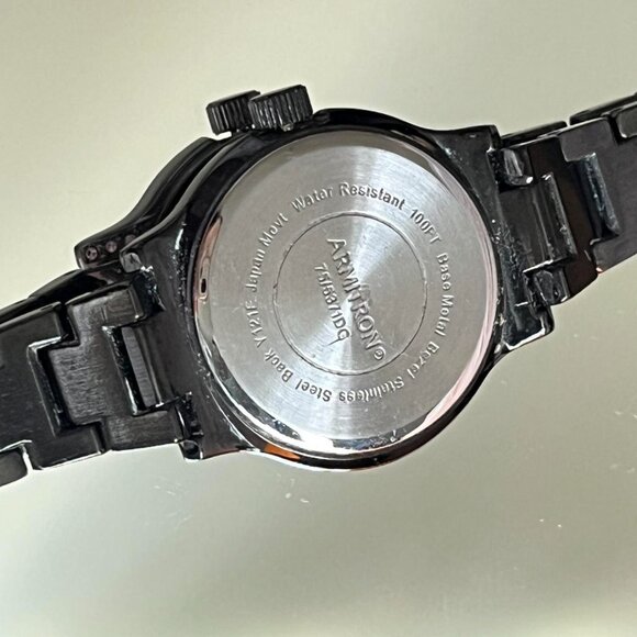 Armitron Black And Purple Rhinestone Woemn's Watch - Picture 4 of 4